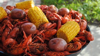 Crawdad Hole crawfish corn and potato platter