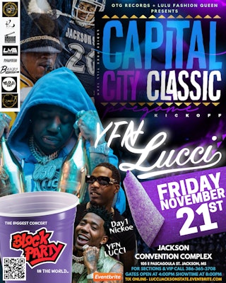 Lucci live event flyer