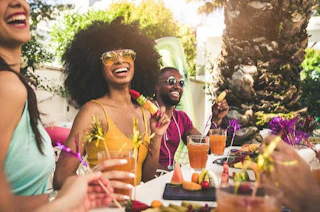 AI image of people at a party