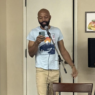 Man at microphone