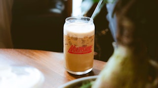 Northshore Coffee latte in a glass